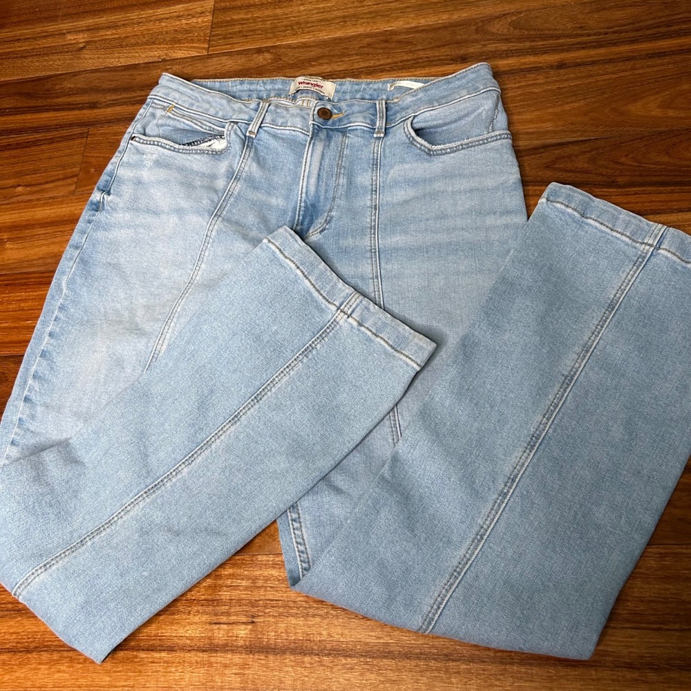 Wrangler Seamed Bootcut Jeans Light Wash High Rise Denim 12 western 112325080 - Picture 10 of 12